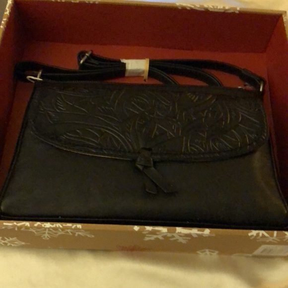 The sak Ventura Small Leather Crossbody Black Onyx Leaf NWT & Box - Picture 4 of 16